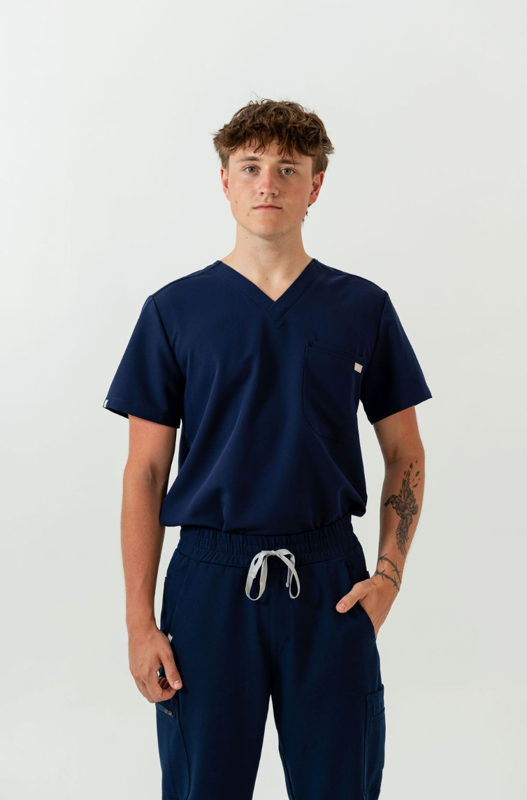 Liam Scrub Top - Navy