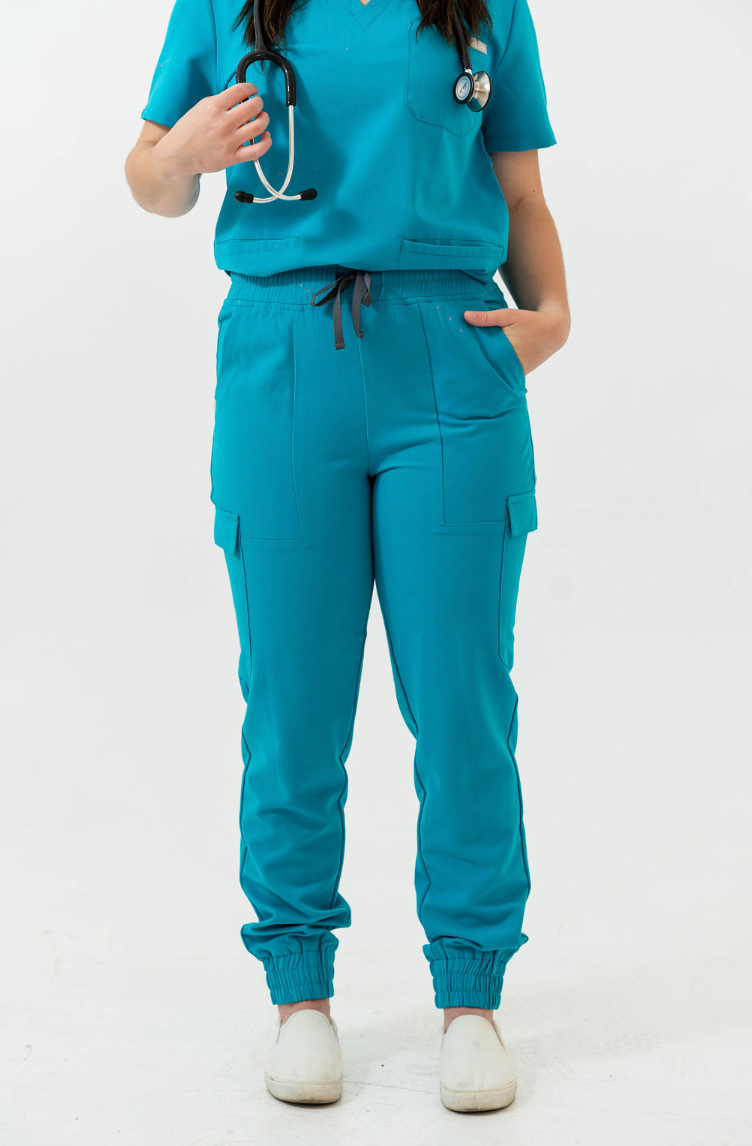 Lydia Jogger Scrub Pants - Cyan Blue