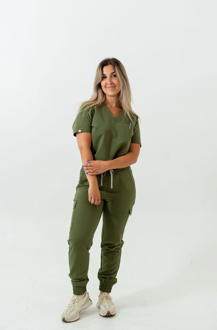 Lydia Jogger Scrub Pants - Mossy Green