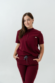 Pantalon d’uniforme médical coupe jogging Anastasia - Bourgogne