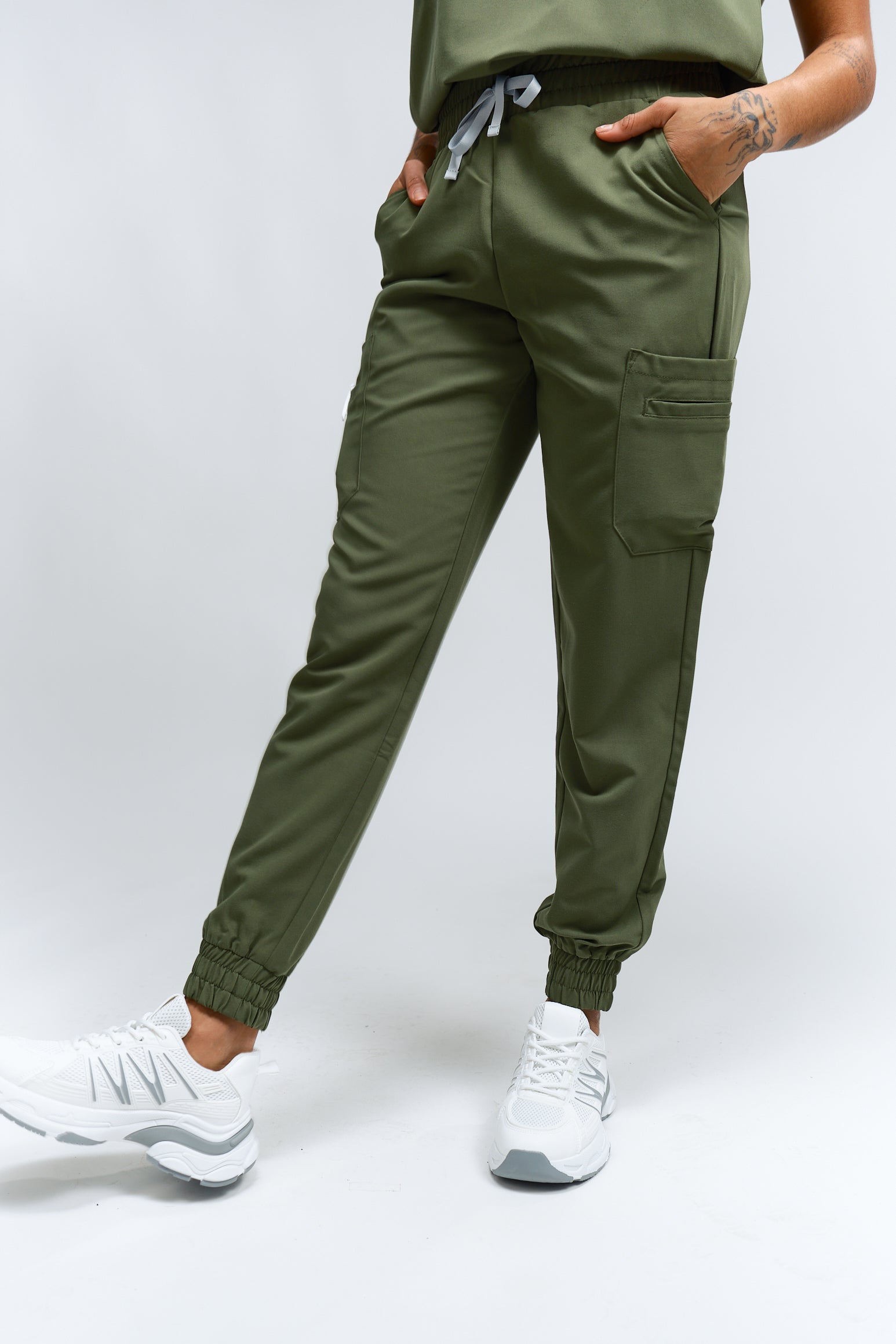 Pantalon d'uniforme médical Anastasia - Vert mousse