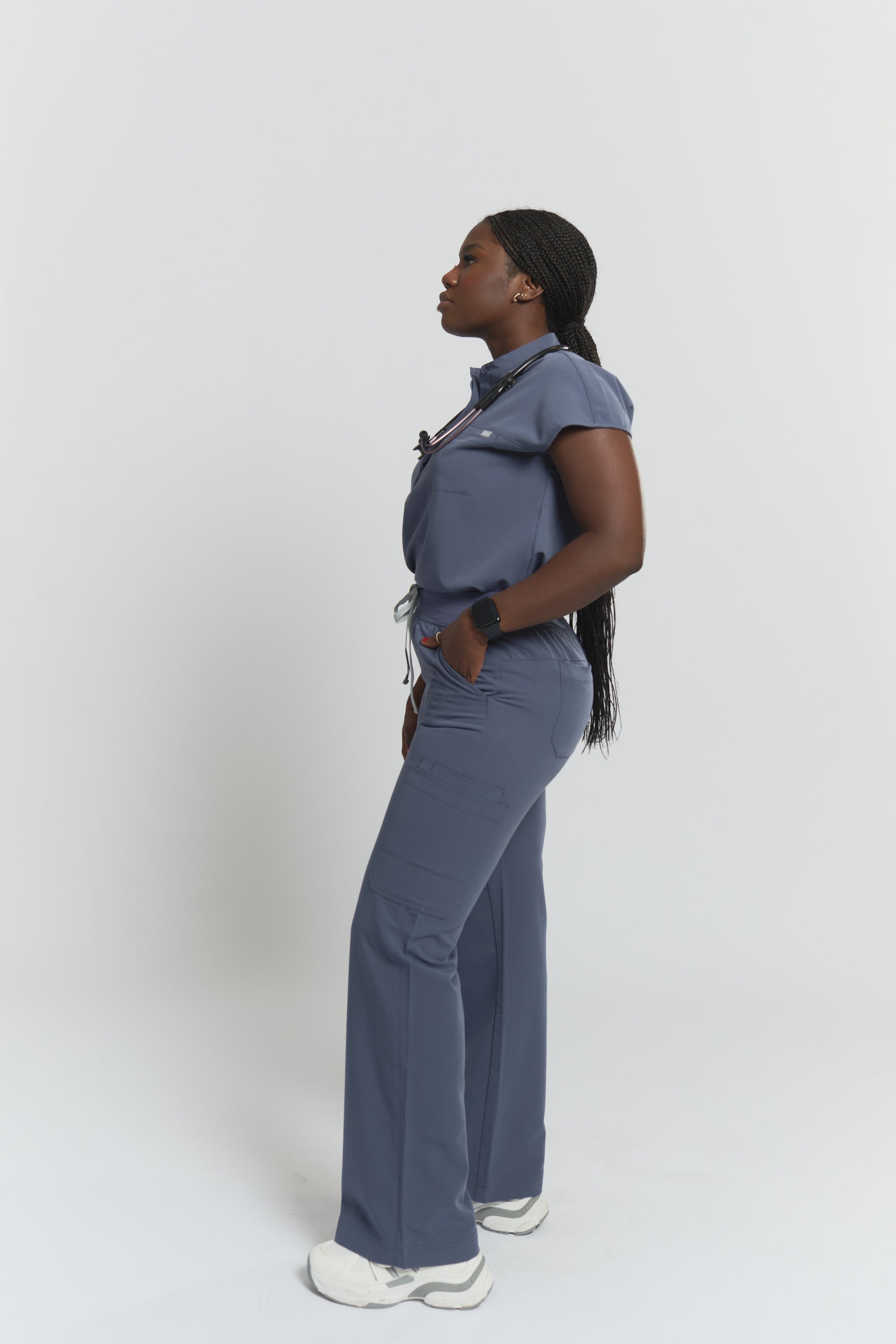 ACE Wide Leg Scrub Pants - Stormy Grey