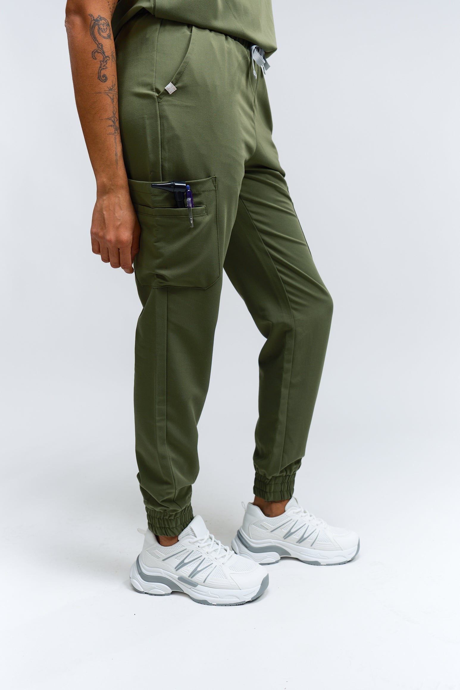 Pantalon d'uniforme médical Anastasia - Vert mousse