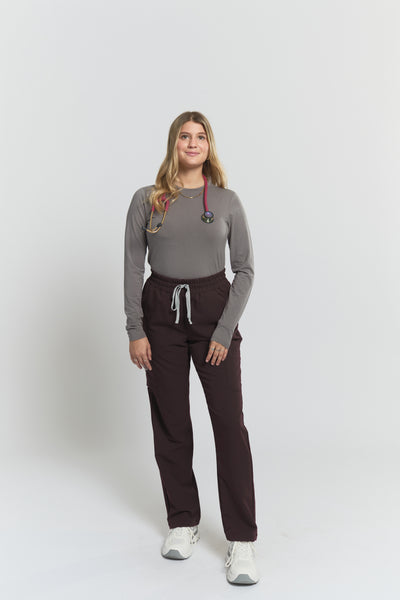 Lulu Straight Leg Scrub Pants - Espresso