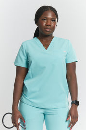Olivia Scrub Top - Sky Blue