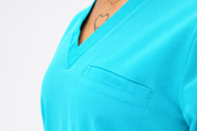 Olivia Scrub Top - Cyan Blue