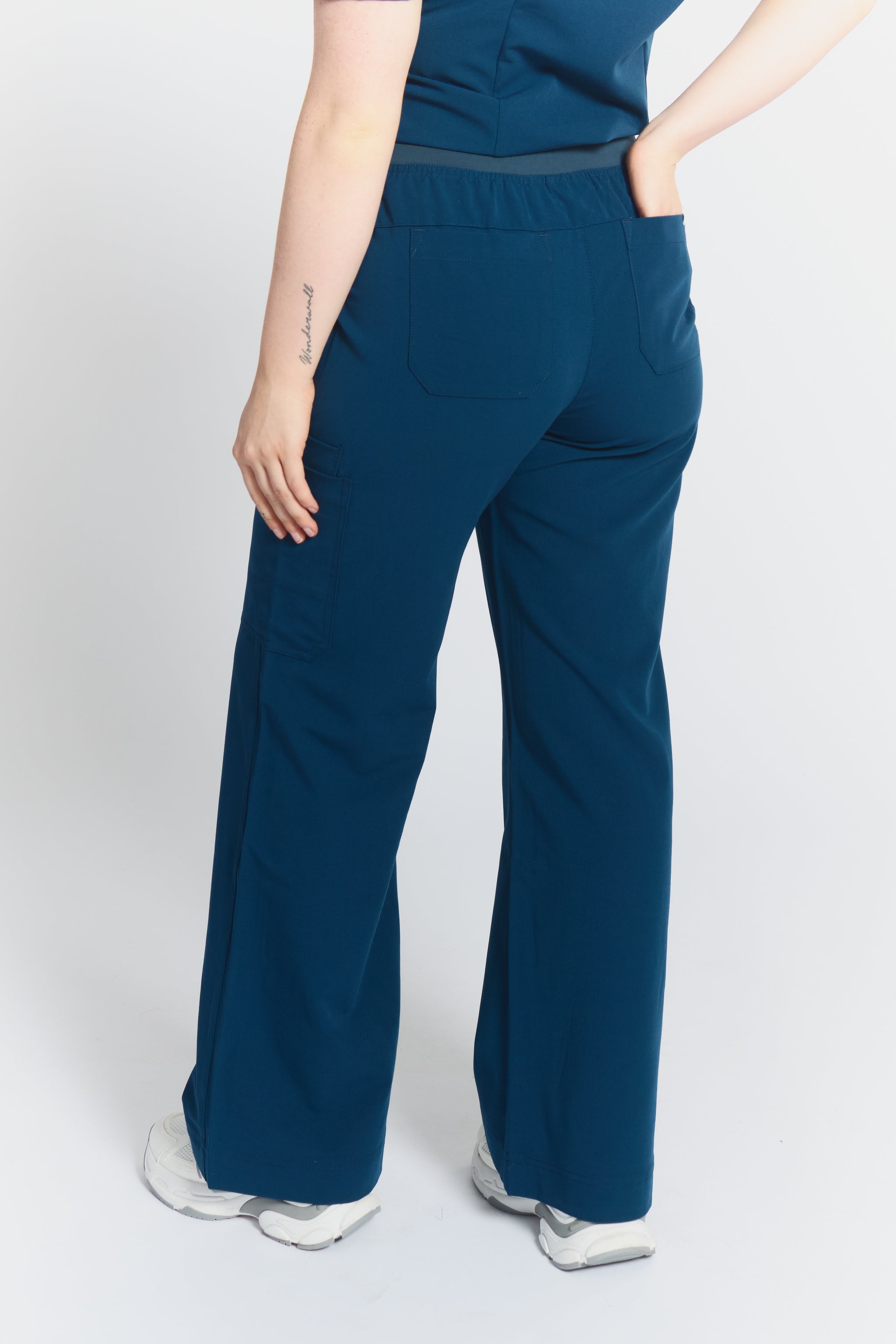 ACE Wide Leg Scrub Pants - Abyss Blue