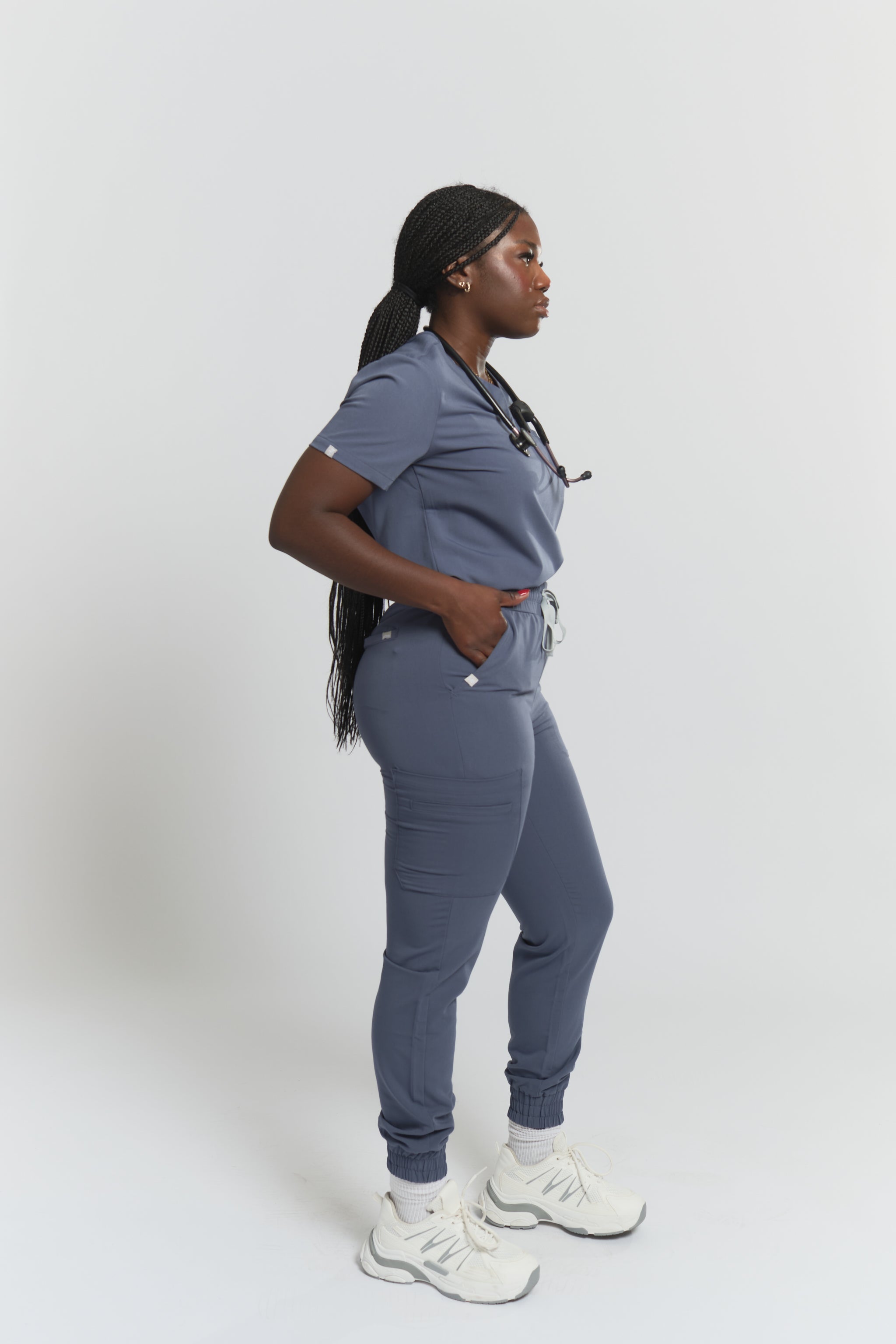 Anastasia Jogger Scrub Pants - Stormy Grey