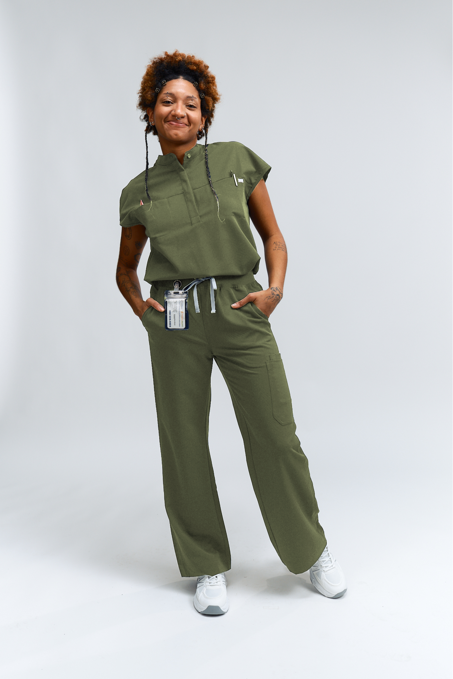 ACE Wide Leg Scrub Pants - Mossy Green – JOIIA