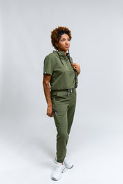 Pantalon d'uniforme médical Anastasia - Vert mousse