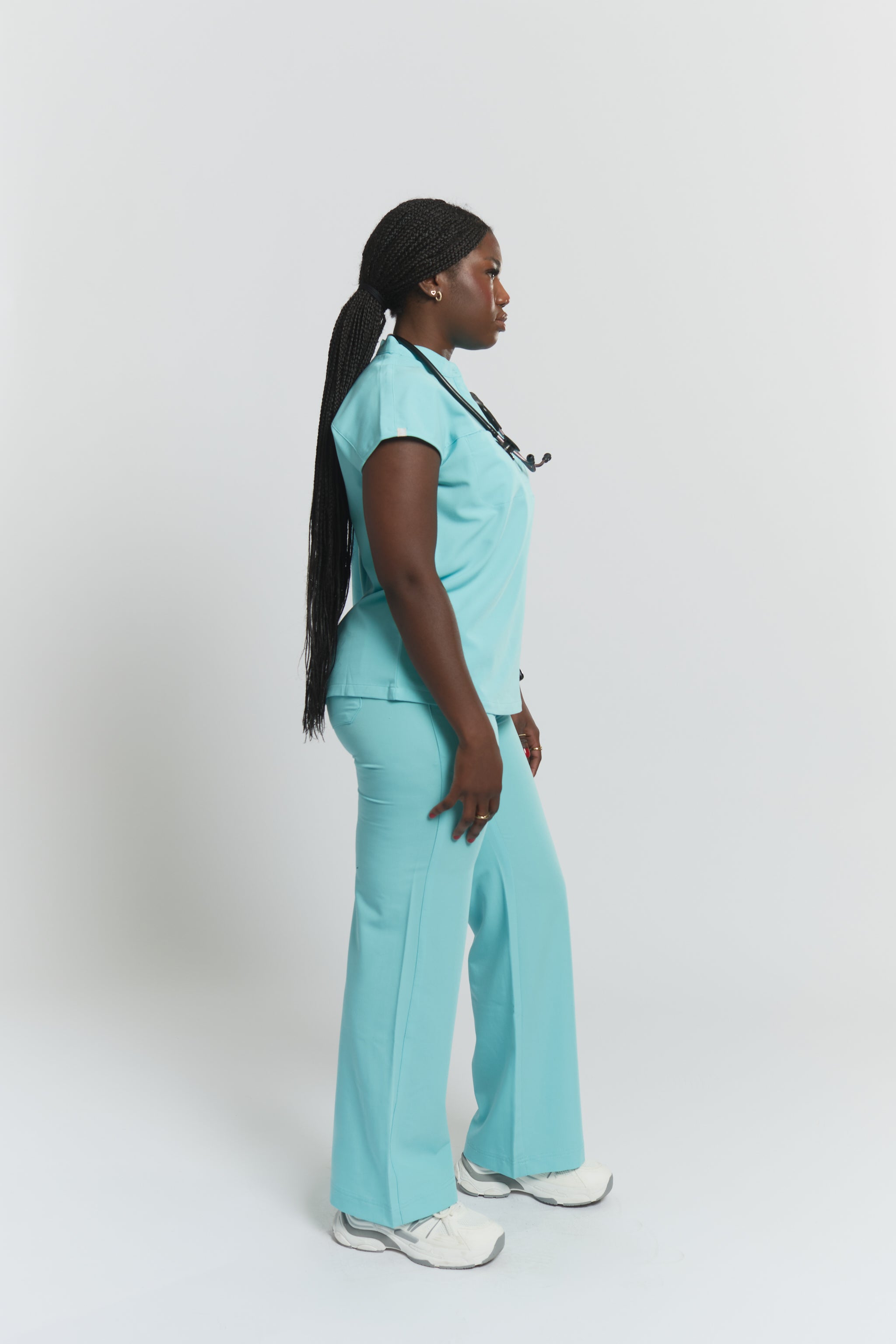 Ophelia Cap Sleeve Scrub Top - Sky Blue