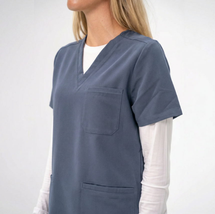 Victoria Scrub Top - Stormy Grey