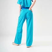 ACE Wide Leg Scrub Pants - Cyan Blue