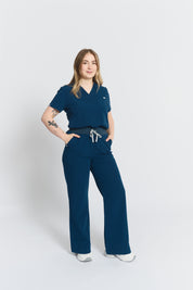 ACE Wide Leg Scrub Pants - Abyss Blue