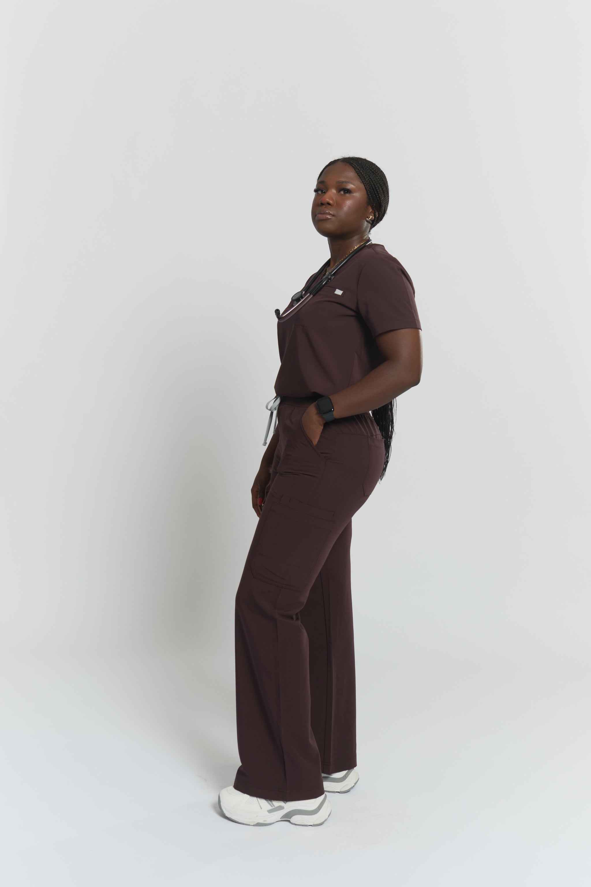 ACE Wide Leg Scrub Pants - Espresso