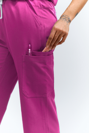 ACE Wide Leg Scrub Pants - Fuchsia