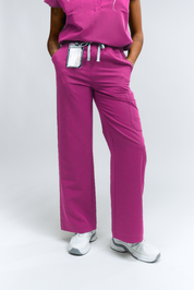 ACE Wide Leg Scrub Pants - Fuchsia