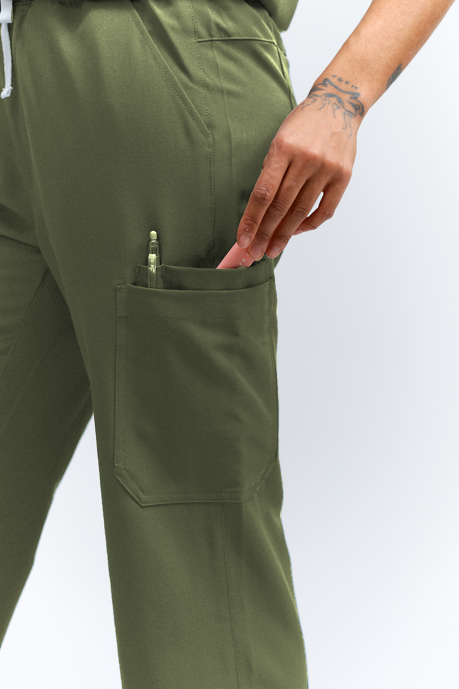 ACE Wide Leg Scrub Pants - Mossy Green