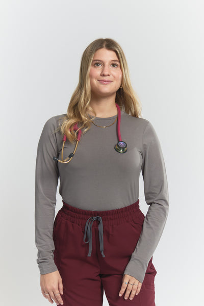 Amelia Longsleeve Underscrub - Grey - SILVADUR & Cooling Tech