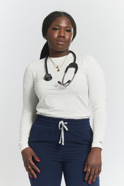 Maillot de corps à manches longues Amelia - Blanc