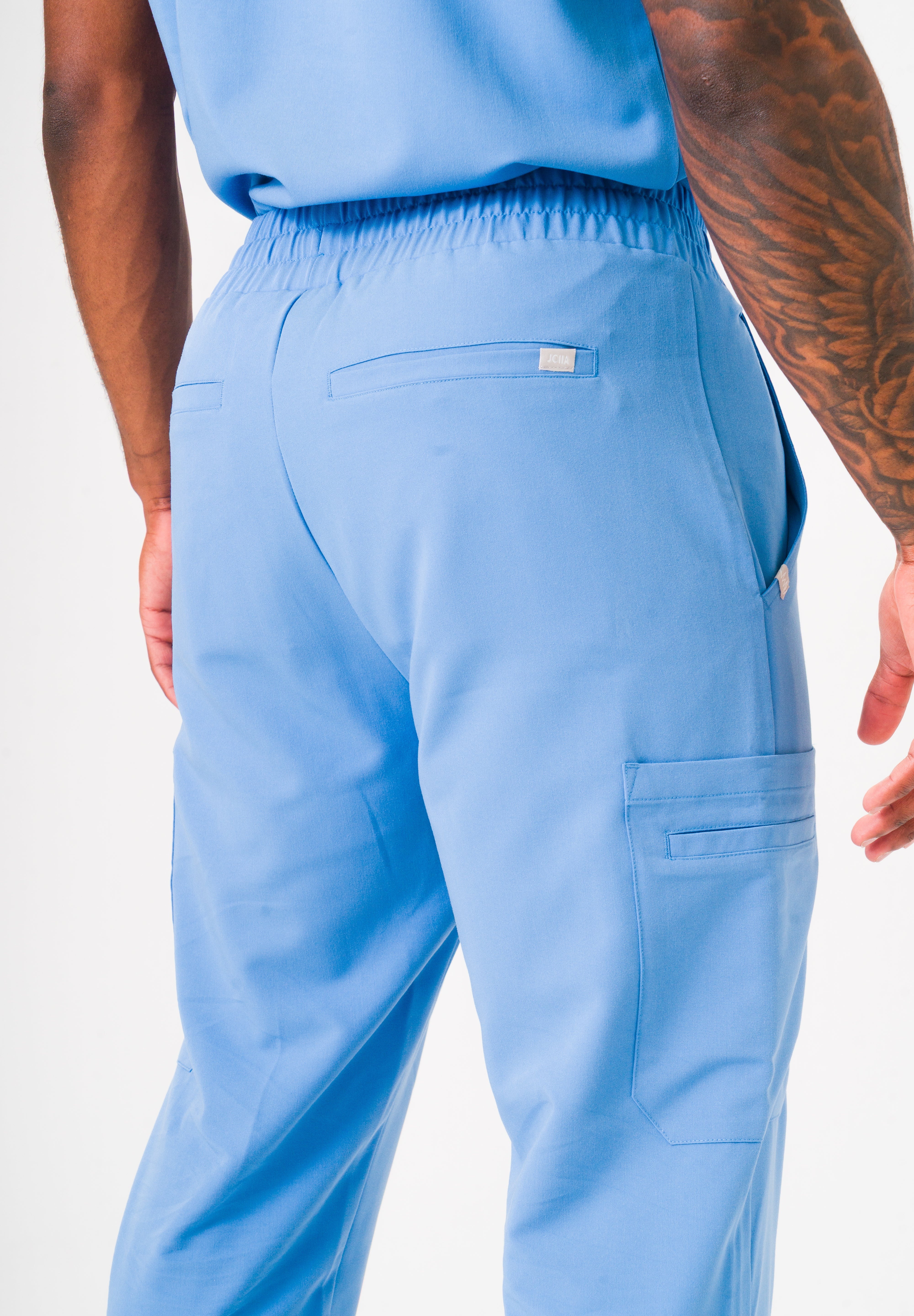 Luca Straight Scrub Pants -Ceil Blue