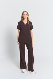 Victoria Scrub Top - Espresso
