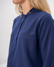 Haut d'uniforme médical à manches trois quart Cecilia - Bleu marine