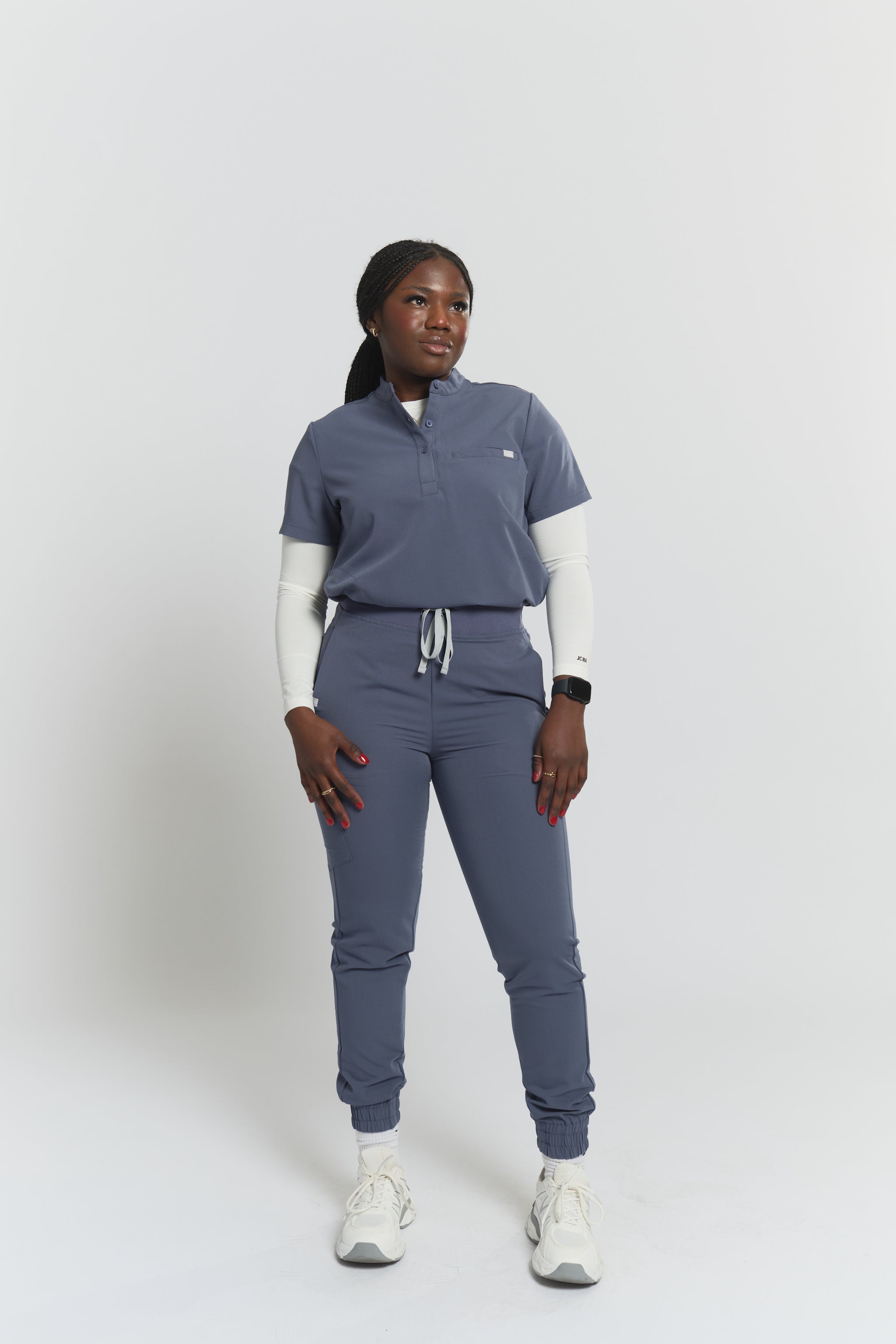 Elodia Jogger Scrub Pants - Stormy Grey