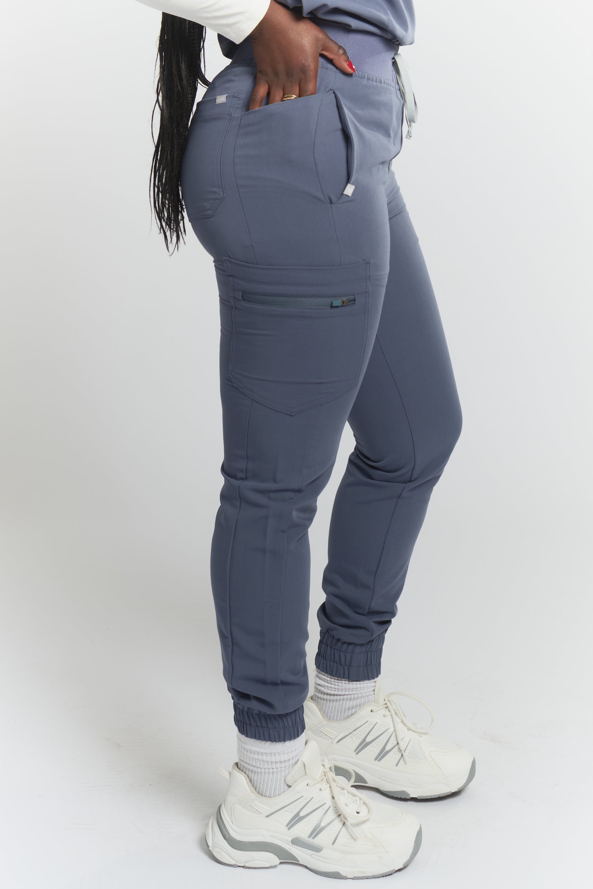 Elodia Jogger Scrub Pants - Stormy Grey