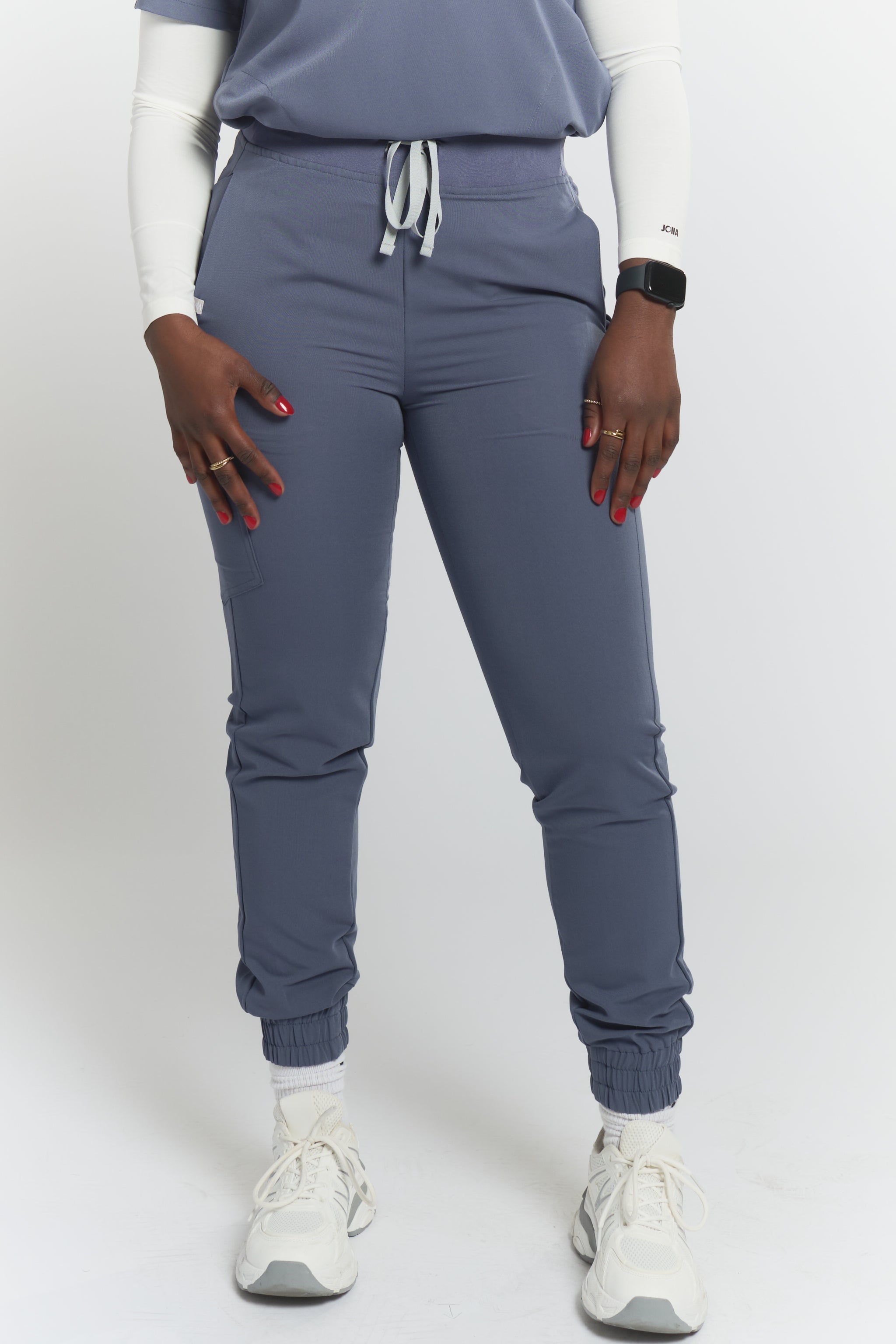 Elodia Jogger Scrub Pants - Stormy Grey