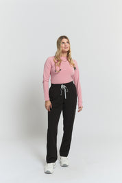 Lulu Straight Leg Scrub Pants - Black