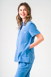 Blouse médicale Gloria - Bleu Céleste