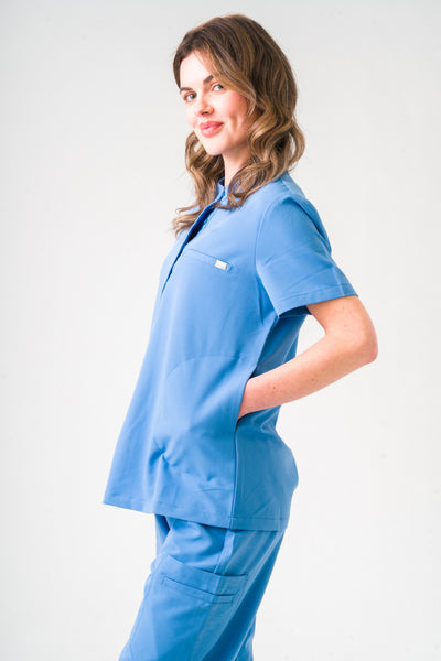 Blouse médicale Gloria - Bleu Céleste