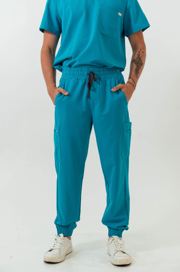 Kian Jogger Scrub Pants - Cyan Blue
