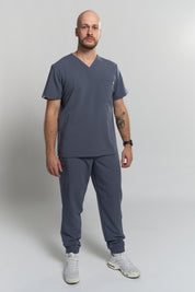 Liam Scrub Top - Stormy Grey