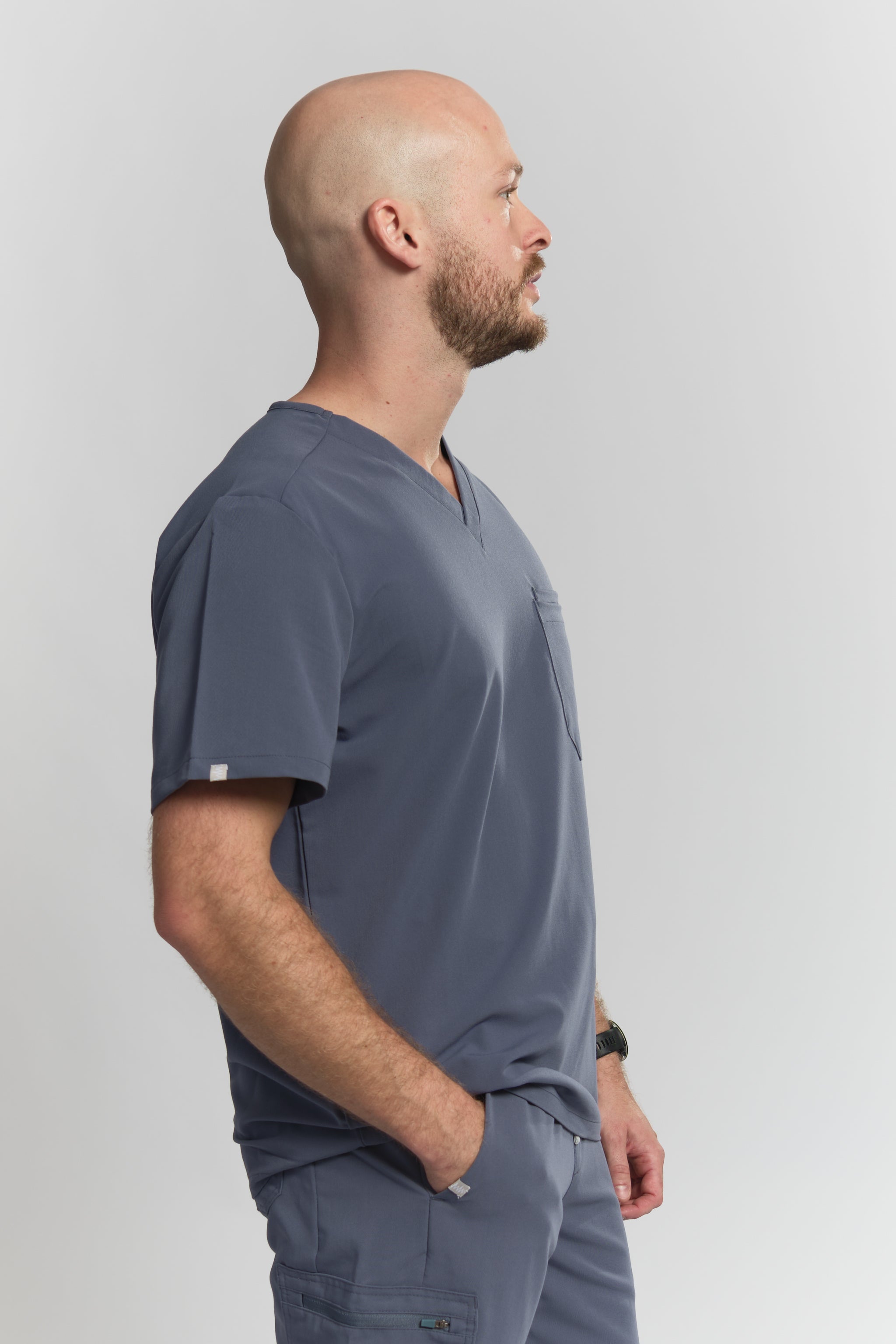 Liam Scrub Top - Stormy Grey