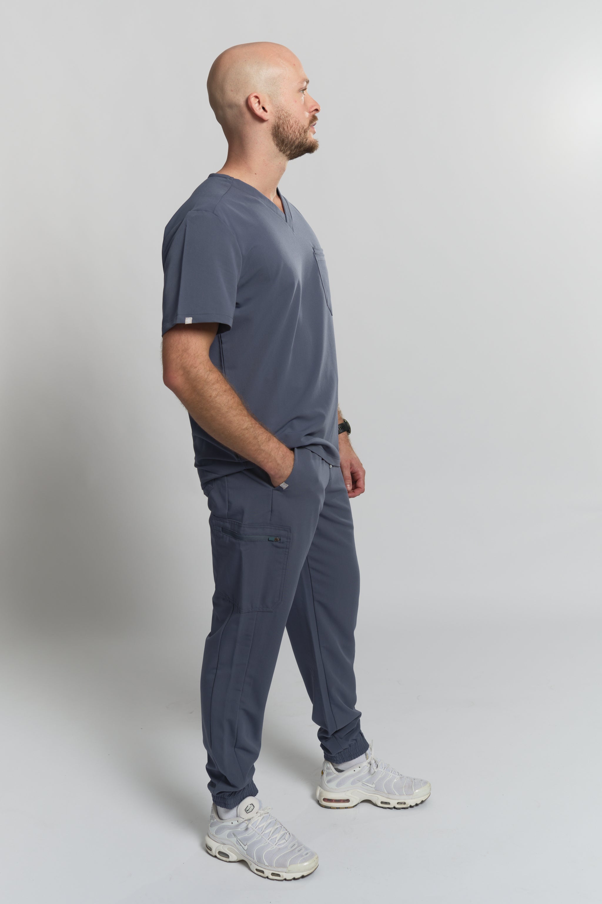 Liam Scrub Top - Stormy Grey