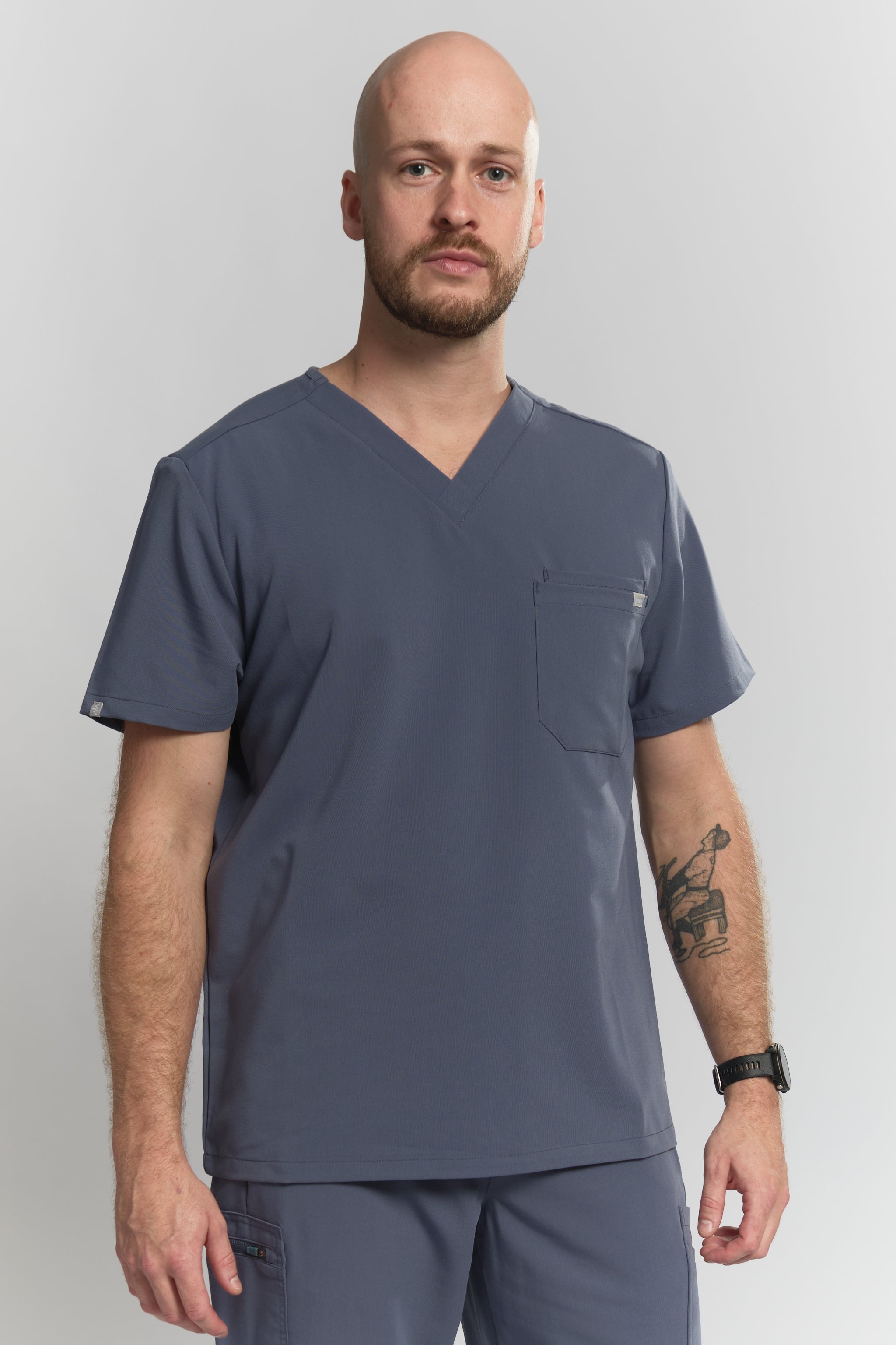 Liam Scrub Top - Stormy Grey