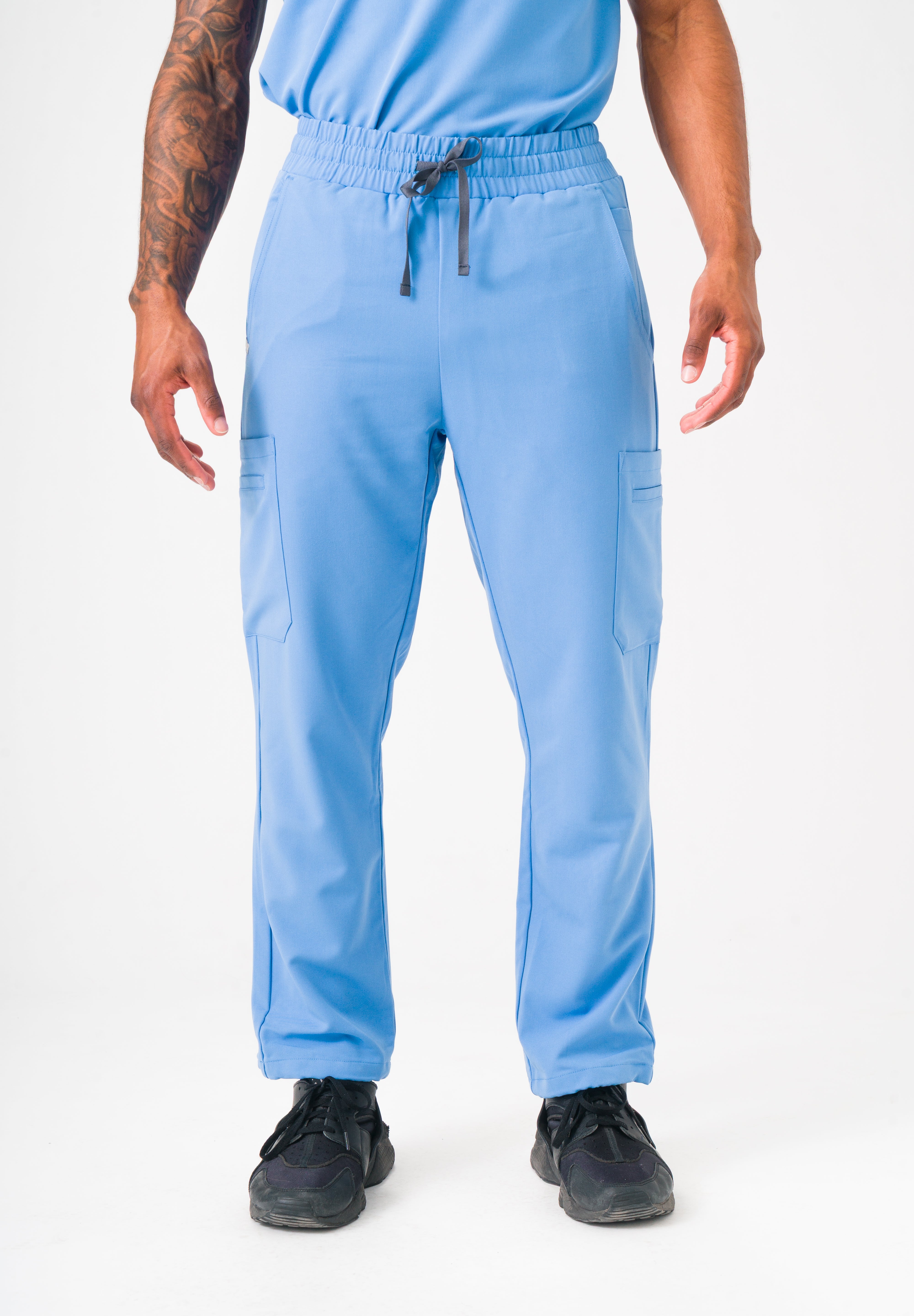 Luca Straight Scrub Pants -Ceil Blue