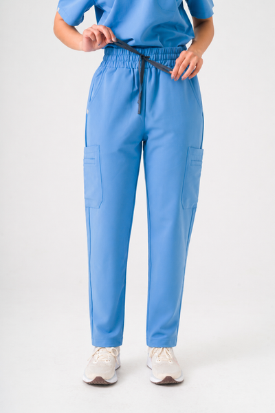 Pantalon de travail à jambes droites Lulu - Bleu Céleste