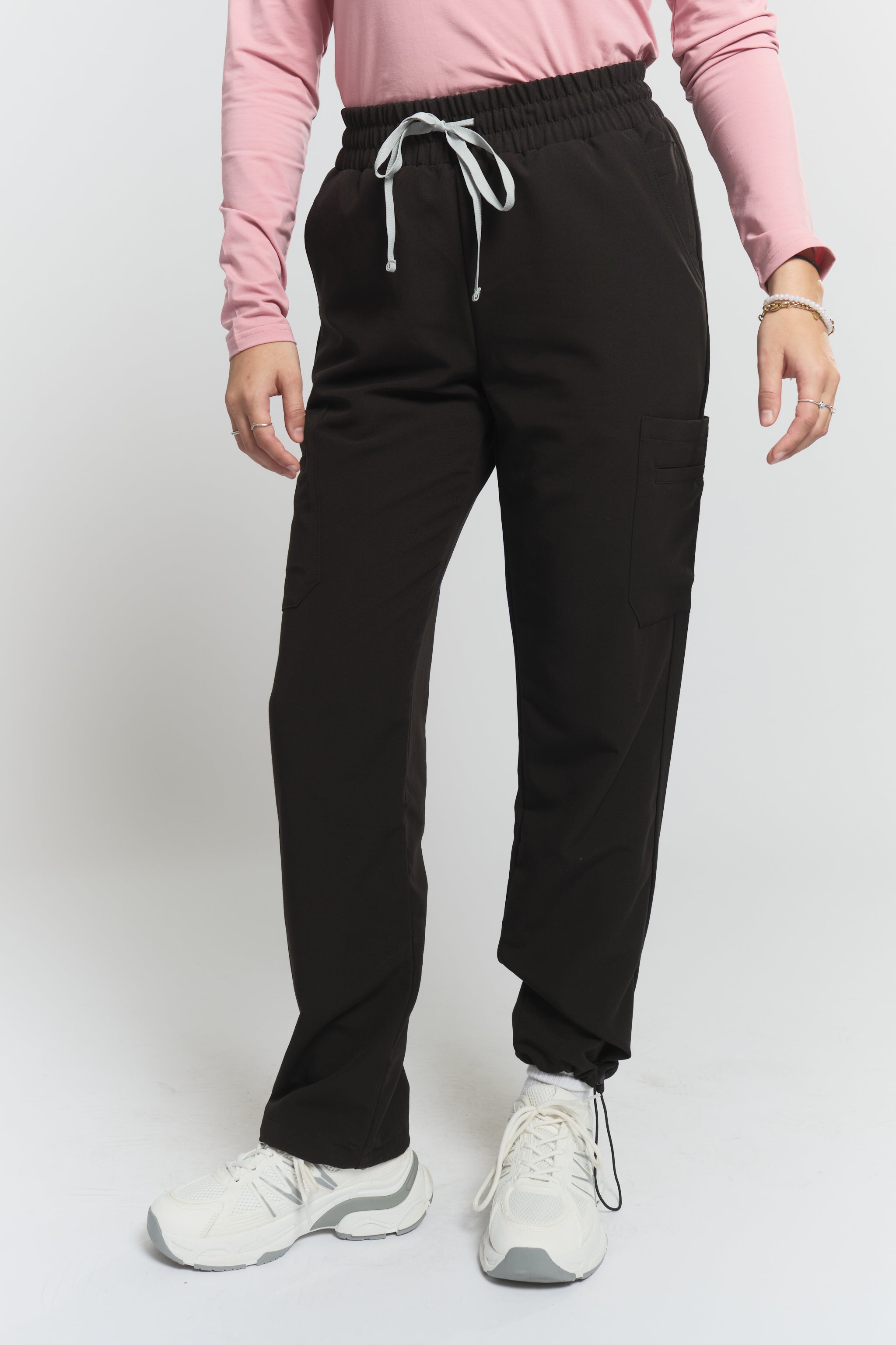 Lulu Straight Leg Scrub Pants - Black