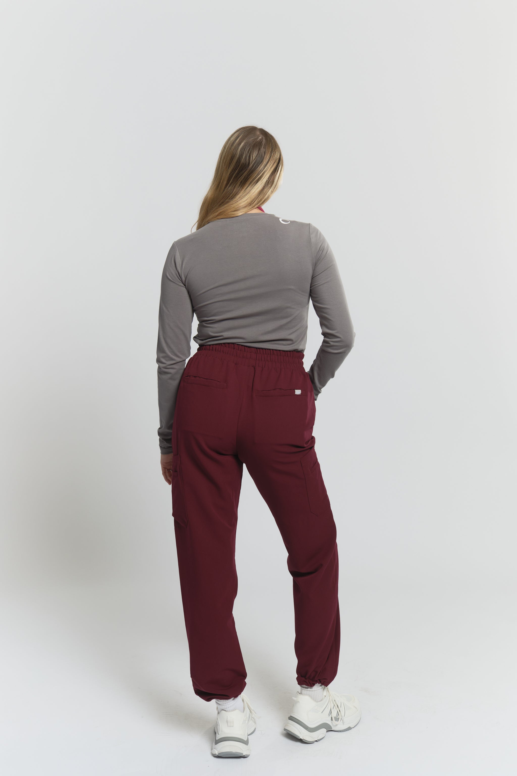 Lulu Straight Leg Scrub Pants - Burgundy