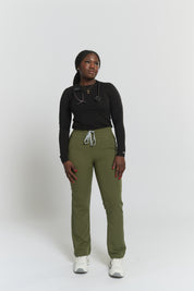 Lulu Straight Leg Scrub Pants - Mossy Green