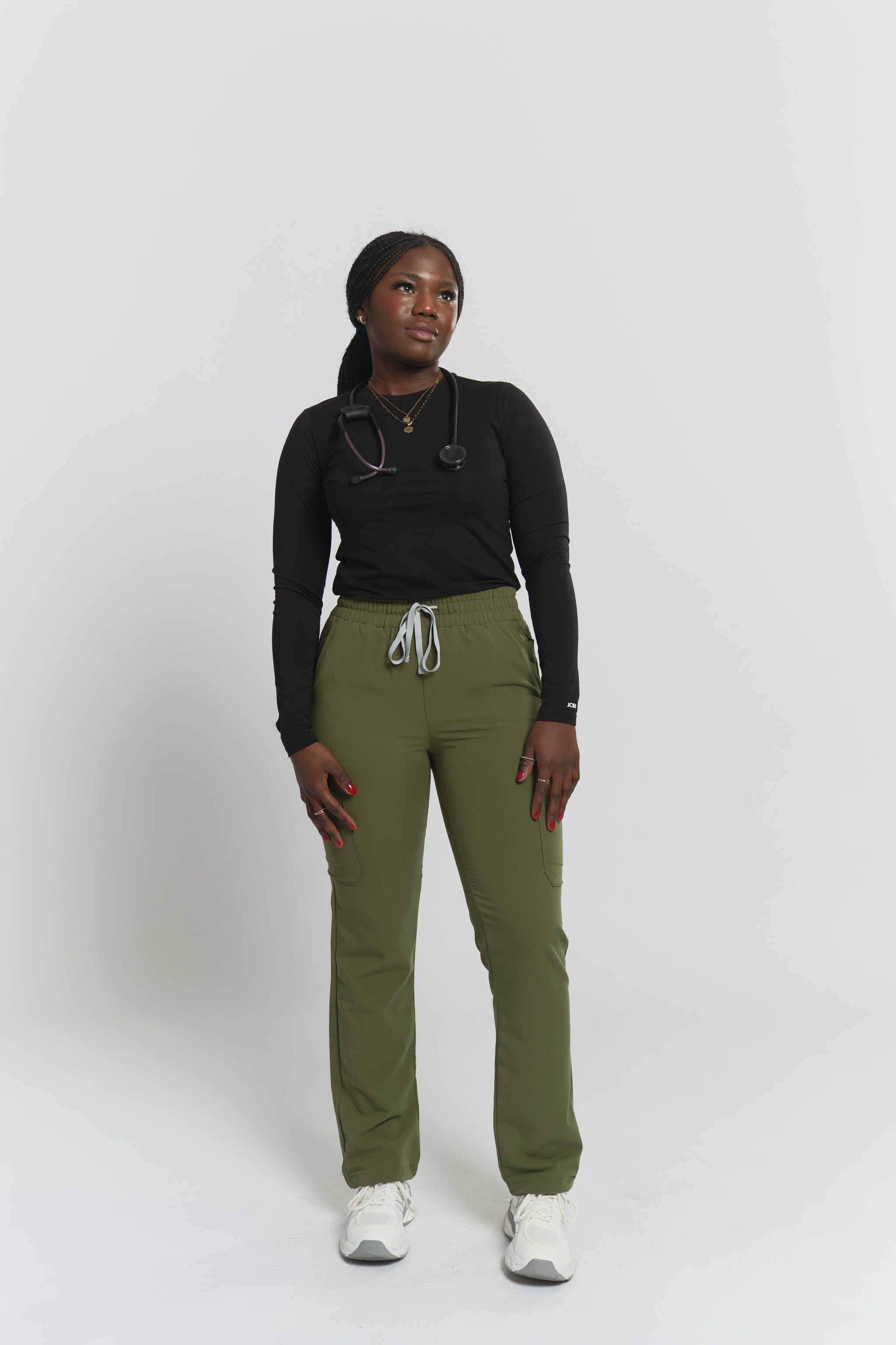 Lulu Straight Leg Scrub Pants - Mossy Green