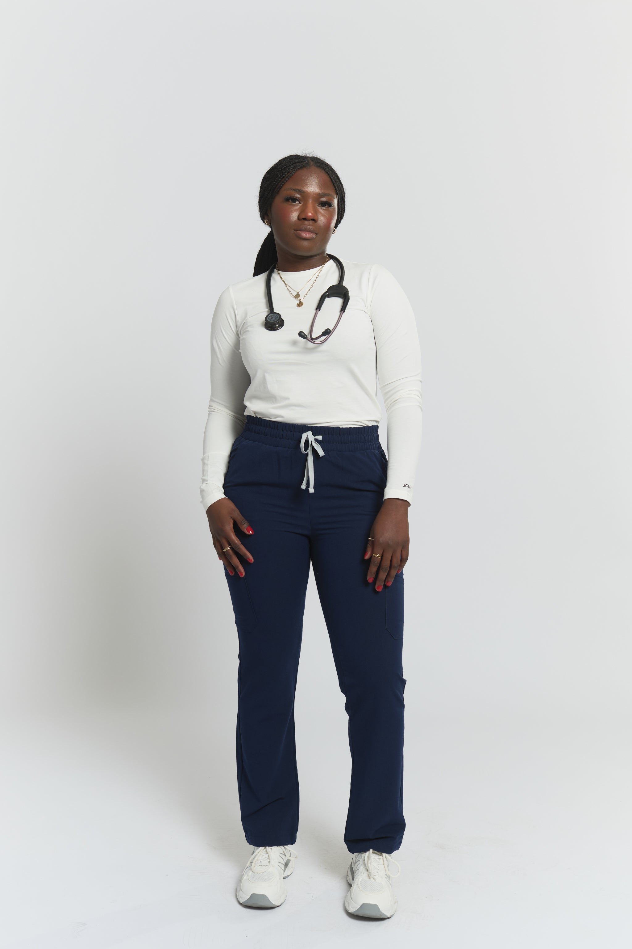 Lulu Straight Leg Scrub Pants - Navy