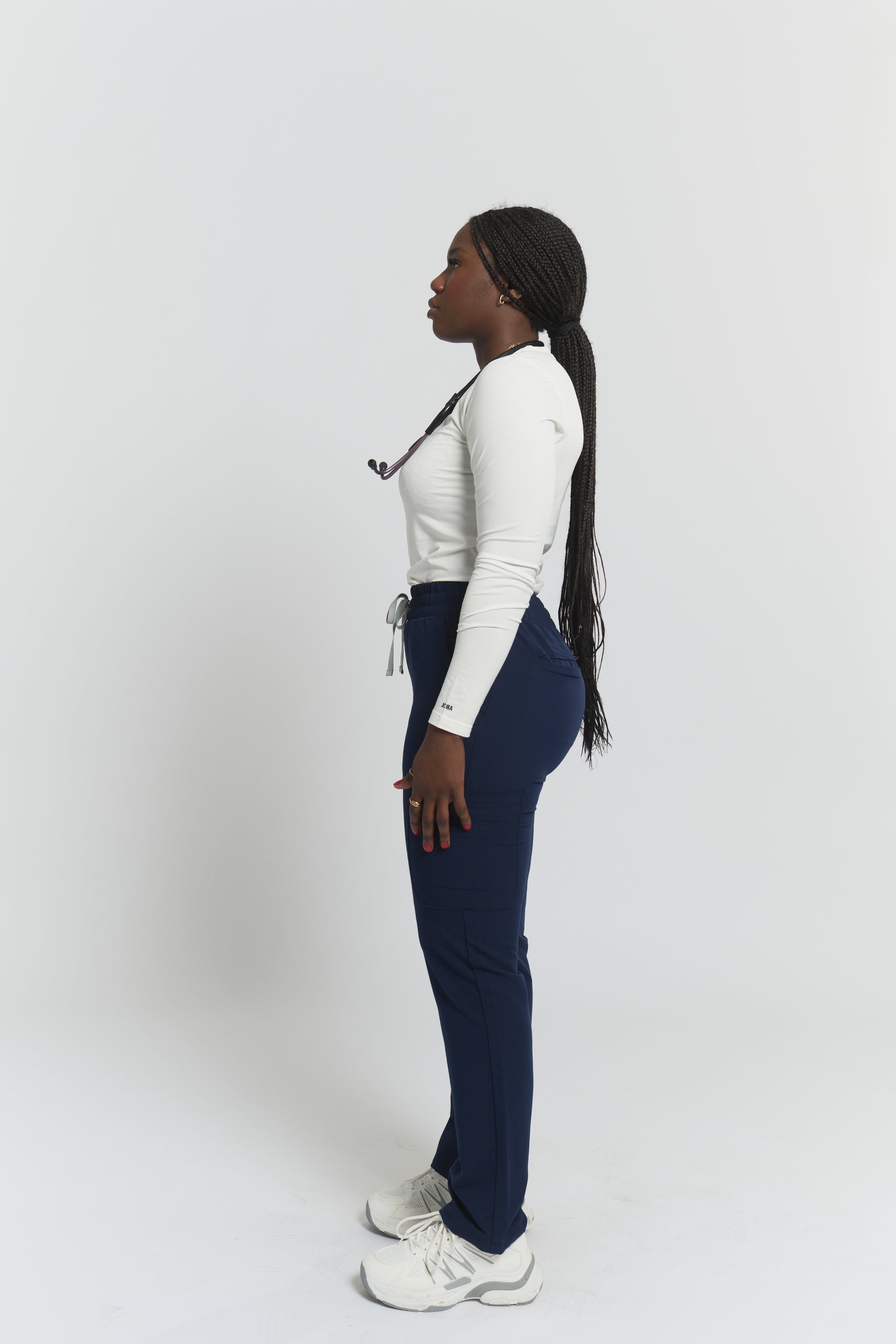 Lulu Straight Leg Scrub Pants - Navy