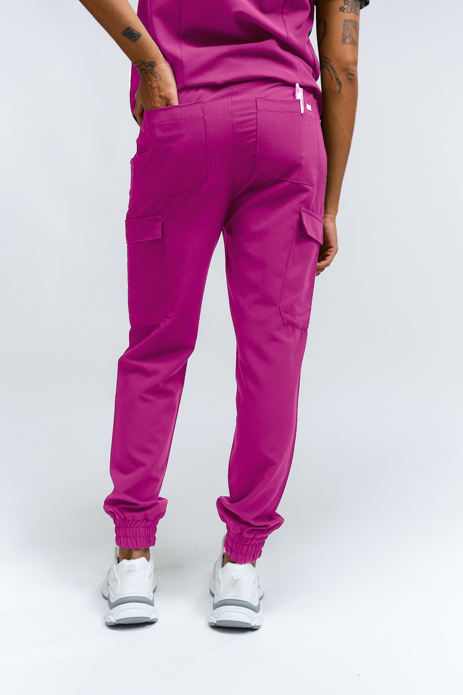 Lydia Jogger Scrub Pants - Fuchsia