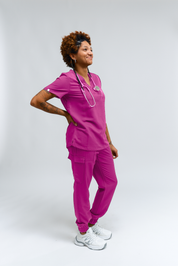 Lydia Jogger Scrub Pants - Fuchsia