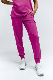 Lydia Jogger Scrub Pants - Fuchsia