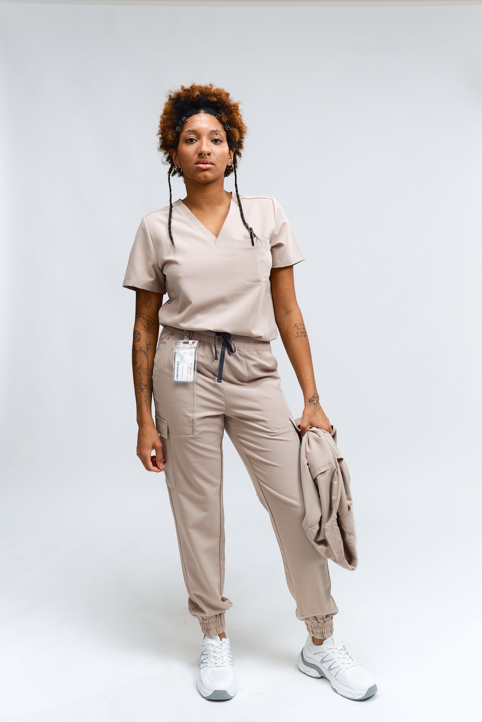 Pantalon d'uniforme médical Lydia - Grès